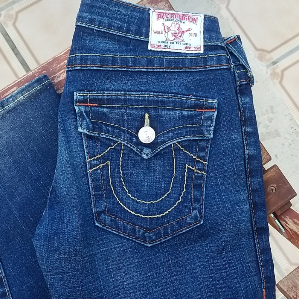 True Religion Joey w/ Flap Orange and Gold Stitch